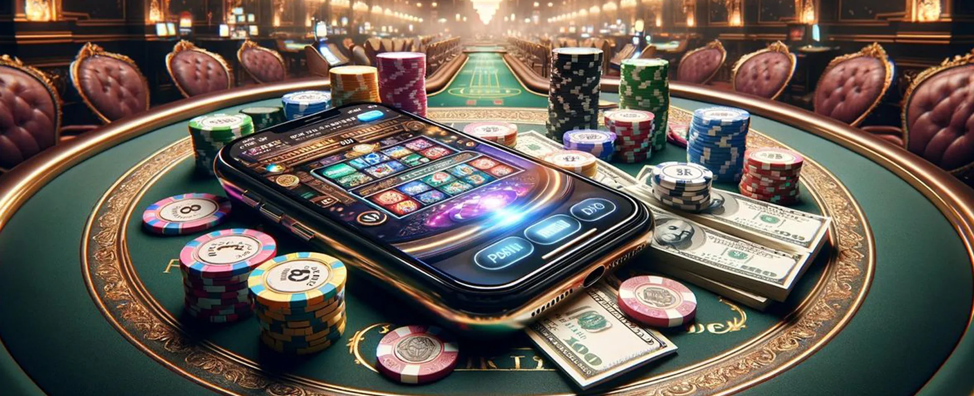Poppy Playtime themed casino game on a mobile phone, promoting SlotVIP Mobile Casino.